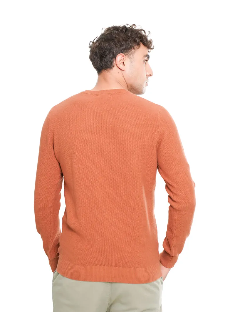 Pull col rond micro alvéole